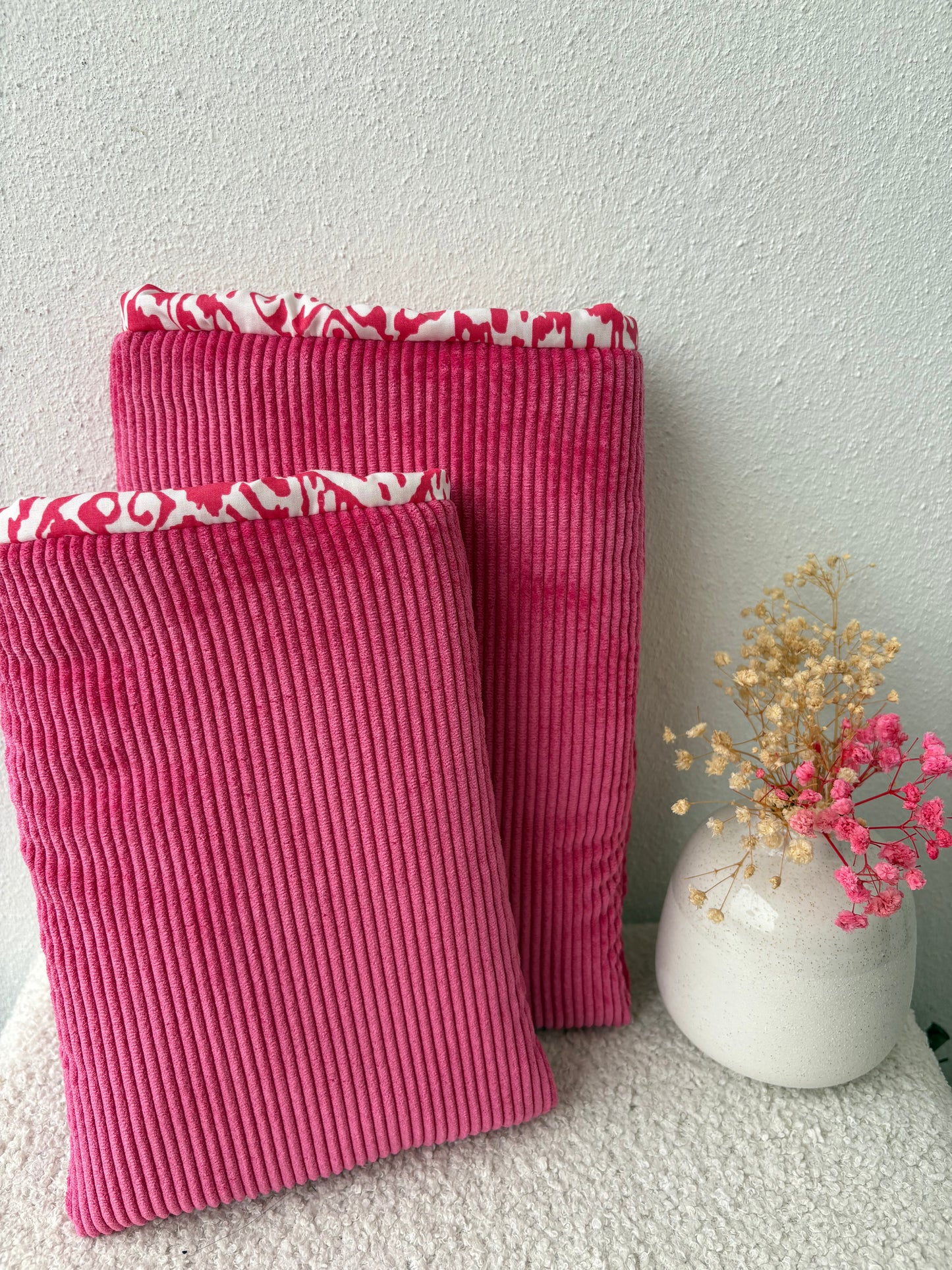 Grande housse livre framboise